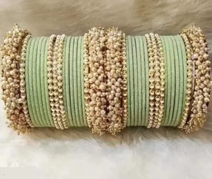 Rajwadi Alloy Pearl Bangle Set