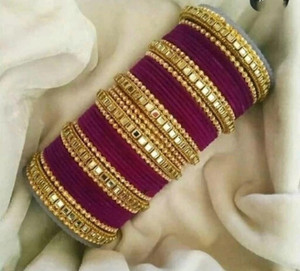 Ammoli Metal Zircon Gold-plated Bangle Set