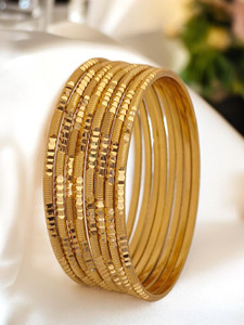 Jewels Kafe Brass Gold-plated Bangle Set