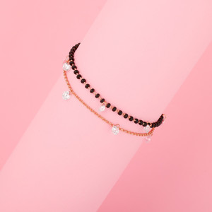 GIVA Sterling Silver Beads, Zircon Rhodium Bracelet