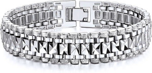 Growola Brass, Metal, Stainless Steel Silver Bracelet