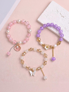 Jexo Crystal, Glass Beads, Pearl Bracelet