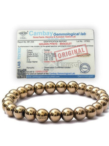 GEMSJI Golden Pyrite, Crystal Beads Bracelet