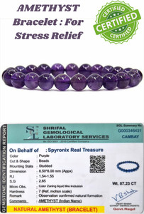 SPYRONIX REAL TREASURE Stone, Amethyst Crystal Bracelet