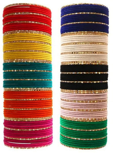 Rajwadi Alloy Cubic Zirconia Gold-plated Bangle Set