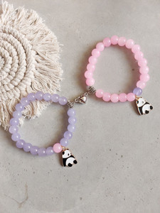 Icandies Beige Stone, Crystal, Glass Beads Bracelet Pack of 2 - Image 6