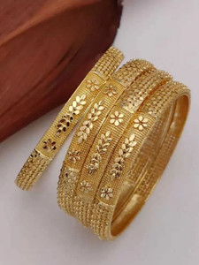 RAIYARAJ Brass Beads Gold-plated Bangle