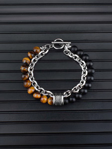 Fashion Frill Stainless Steel Beads Silver Bracelet