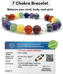 Crystal And shades 7 Chakra Beads, Agate, Crystal, Jade, Quartz Bracelet