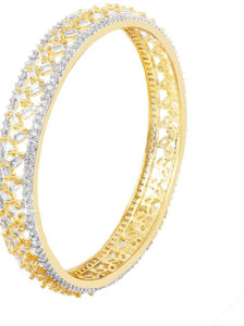 YELLOW CHIMES Copper Crystal Gold-plated Bangle