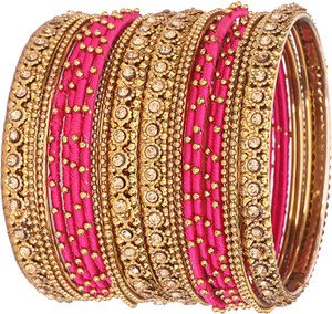 NMII Metal, Fabric Zircon Bangle Set