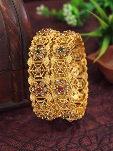 SGA FASHION Alloy Beads Gold-plated Bangle Set