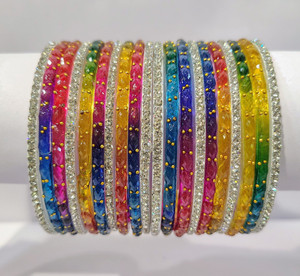 zhcp Glass Zircon Bangle Set