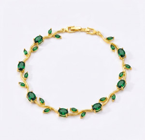 Alinora Stainless Steel Ruby Gold-plated Bracelet