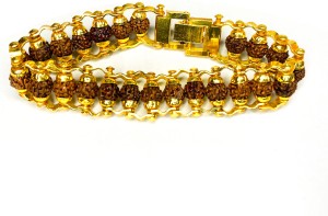 Rudra Swaroop Rudraksha NA, Gold-plated Bracelet
