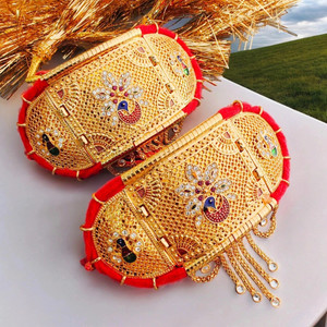 BAJUBAND Alloy Opal Gold-plated Armlet Set