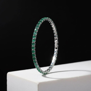 Jewelgenics Alloy Crystal Silver Coated Tennis Bracelet