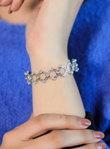 Zarkan Sterling Silver Cubic Zirconia Rhodium Bracelet