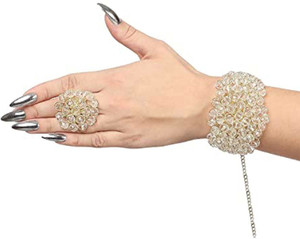 cosmos systems Brass, Crystal Crystal Gold-plated Bracelet Set