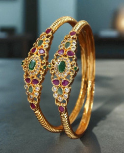 brado jewellery Brass Diamond Gold-plated Bangle