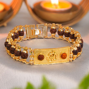 Japam Brass, Rudraksha Gold-plated Bracelet