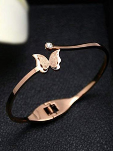 MEENAZ Metal, Stone, Crystal, Alloy, Steel, Stainless Steel Diamond, Crystal, Zircon Gold-plated Bracelet