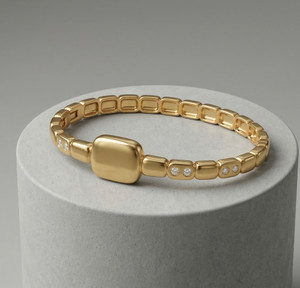 Dbell Stainless Steel Cubic Zirconia Bracelet