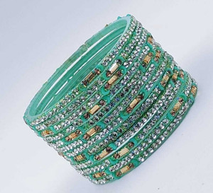 RAF dukan Glass Crystal Brass Bangle