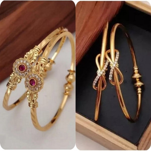 RAIYARAJ Brass Beads Gold-plated Bangle
