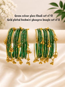 The Dazzlers Glass Gold-plated Bangle Set