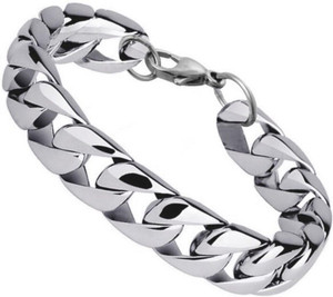 P R Production Shell, Silver, Stainless Steel Titanium Tennis Bracelet