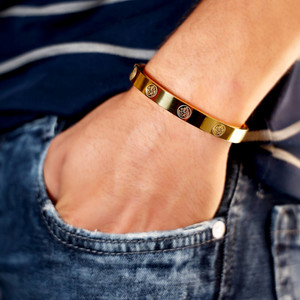 Nineteenth july Jewels Stainless Steel Gold-plated Bracelet
