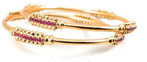 CM FASHIONS Copper Ruby Gold-plated Bangle Set