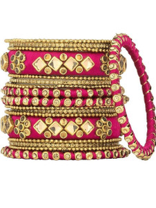 Oomph Alloy Beads, Crystal Gold-plated Bangle