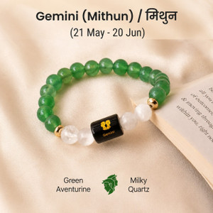 Tanishee- The Real Jewels Green Aventurine, Clear Quartz Beads, Quartz Bracelet