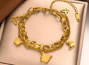 Karishma Kreations Stainless Steel Gold-plated Bracelet