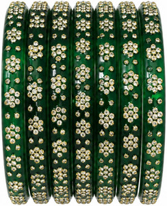 PRASHO Glass Beads, Rhinestone Bangle Set