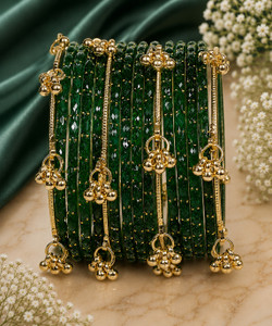 Ramaa Glass Gold-plated Bangle Set