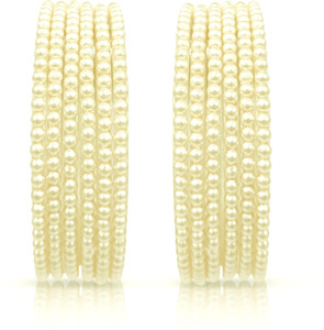 beutifly Glass Pearl Bangle Set