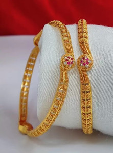 LEXMO Brass Diamond Gold-plated Bangle Set