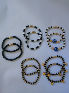 ISHA FASHION Glass, Evil Eye Bracelet Set