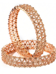 Art Cottage Brass Rhinestone Copper Bangle