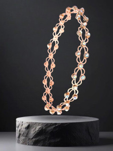 RKB SALES Stainless Steel Cubic Zirconia Gold-plated Ring Bracelet