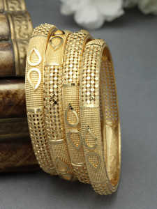 ZENEME Brass Gold-plated Bangle Set
