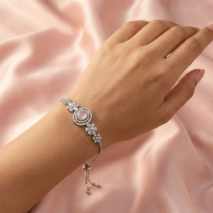 Hemshail Alloy Diamond Silver Bracelet