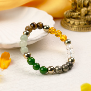 Astrotalk Pyrite, Hematite, Green Aventurine, Crystal, Citrine, Clear Quartz, Green Jade Bracelet