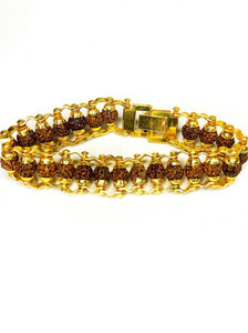 Rudra Swaroop Rudraksha NA, Gold-plated Bracelet
