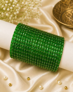 Ramaa Glass Beads, Diamond Gold-plated Bangle Set