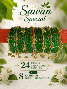 Kashmiri Ghughru Glass Bangle Set Pack of 32 - Image 4