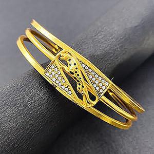 shankhraj mall Metal Diamond Gold-plated Kada